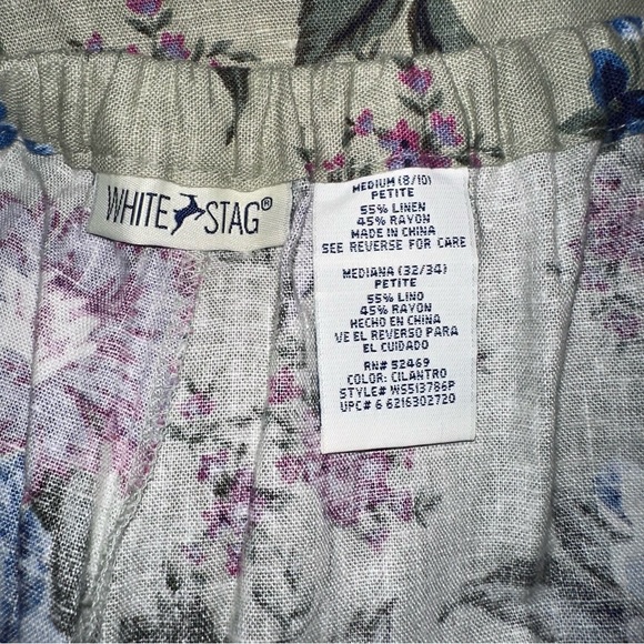 VTG 90s White Stag Floral Linen Blend Skirt Sz M (8/10) Cottagecore Coquette - Picture 7 of 10